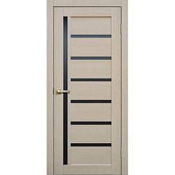 Полотно дверное Fly Doors 3D Микрофлекс L21 ясень черное стекло 600мм; Сибирь Профиль