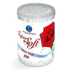 Палочки ватные Super Soft 100 шт круглая банка; Русалочка, 070154