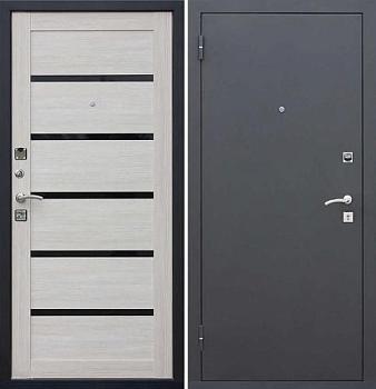 Дверь металлическая Гарда Муар 960х2050мм L 1,2 мм черный муар/лиственница мокко царга
