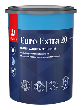 Краска В/Д для влажных помещений Euro Extra 20 полуматовая С 0,9 л; TIKKURILA;