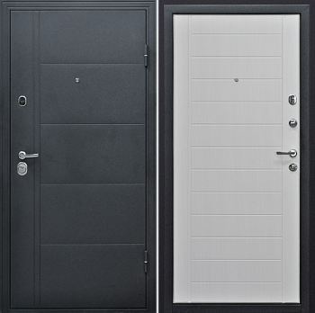 Дверь металлическая Эверест 960х2050мм R 1,2мм серый графит-беленый дуб; Форпост