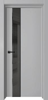 Полотно дверное Premium Soft Premiata-7 серый софт 600мм; лакобель черная фацет