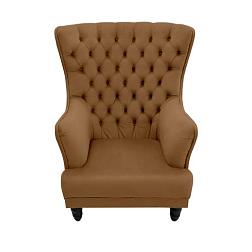 Кресло Квин 850х950х1140мм с каретной стяжкой коричневое /Shaggy Brown