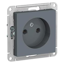 Розетка 1-м с/у ATLAS DESIGN б/з 16А грифель Schneider Electric, ATN000741