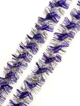 Мишура новогодняя 9х200см фиолетовая с серебром; 75746