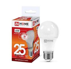 Лампа светодиодная LED A65 VC 25Вт 230В Е27 6500К 2250Лм; IN HOME, 4690612024103