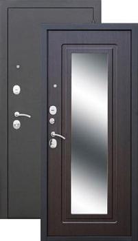 Дверь металлическая Царское зеркало Муар 860х2050мм L 1,2 мм черный муар/венге