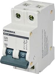 Автоматический выключатель Generica ВА47-29 2Р 25А 4.5КА