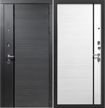Дверь металлическая с терморазрывом  Румо 870х2050мм L черный муар/белый софт