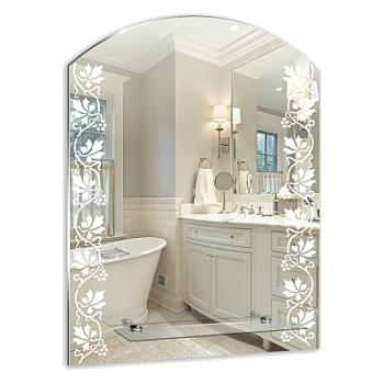 Зеркало для ванной комнаты прямоугольно-овальное настенное 535х670 мм с полкой Купидон